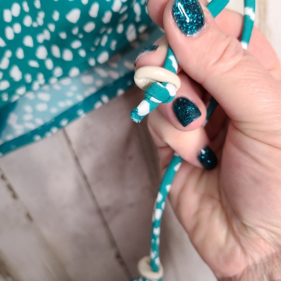 Swim by Cacique Green White Ditsy Dot Swimsuit Skirt Bottoms Plus Size 22 - Picture 5 of 11